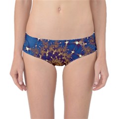 Fractal Spiral Art Pattern Blue Design Classic Bikini Bottoms