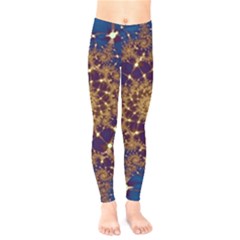 Fractal Spiral Art Pattern Blue Design Kids  Classic Winter Leggings