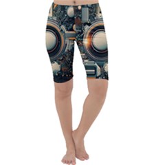 Illustrations Technology Robot Internet Processor Cropped Leggings 