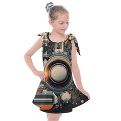 Illustrations Technology Robot Internet Processor Kids  Tie Up Tunic Dress by Ravend
