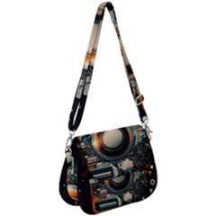 Illustrations Technology Robot Internet Processor Saddle Handbag by Ravend