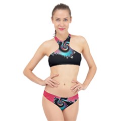 Fractals Abstract Art Digital Art Abstract Art High Neck Bikini Set