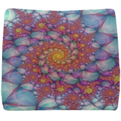 Fractals Abstract Art Cyan Spiral Vortex Pattern Seat Cushion