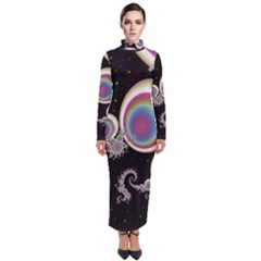 Fractal Math Abstract Abstract Art Digital Art Turtleneck Maxi Dress by Ravend