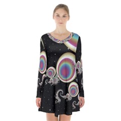 Fractal Math Abstract Abstract Art Digital Art Long Sleeve Velvet V-neck Dress