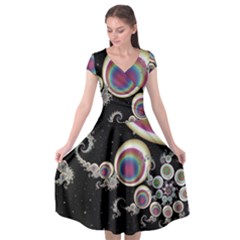 Fractal Math Abstract Abstract Art Digital Art Cap Sleeve Wrap Front Dress