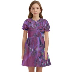 Fractal Math Abstract Abstract Art Digital Arts Kids  Bow Tie Puff Sleeve Dress