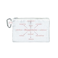 Happiness Typographic Style Concept Canvas Cosmetic Bag (small) by dflcprintsclothing