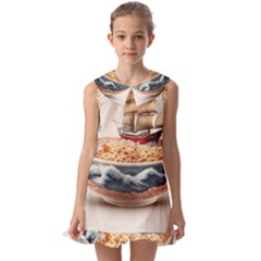 Ai Generated Noodles Pirate Chinese Food Food Kids  Pilgrim Collar Ruffle Hem Dress