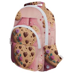 Cookies Valentine Heart Holiday Gift Love Rounded Multi Pocket Backpack by danenraven