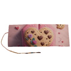 Cookies Valentine Heart Holiday Gift Love Roll Up Canvas Pencil Holder (s)