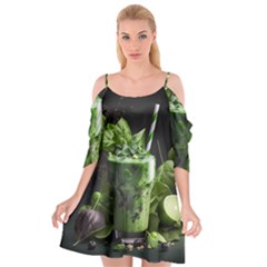 Ai Generated Drink Spinach Smooth Apple Ginger Cutout Spaghetti Strap Chiffon Dress by danenraven