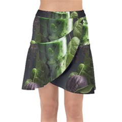 Ai Generated Drink Spinach Smooth Apple Ginger Wrap Front Skirt by danenraven