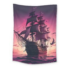 Ship Pirate Adventure Landscape Ocean Sun Heaven Medium Tapestry by danenraven