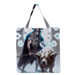 Ai Generated Viking God Fantasy Dog Norse Man Grocery Tote Bag by danenraven