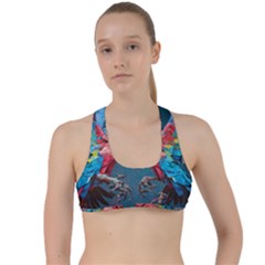 Birds Parrots Love Ornithology Species Fauna Criss Cross Racerback Sports Bra by danenraven