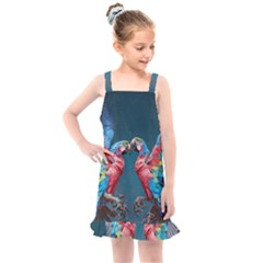 Birds Parrots Love Ornithology Species Fauna Kids  Overall Dress by danenraven