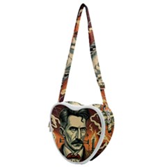 Ai Generated Nikola Tesla Tesla Nikolas Electricity Heart Shoulder Bag by danenraven