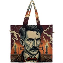 Ai Generated Nikola Tesla Tesla Nikolas Electricity Canvas Travel Bag by danenraven