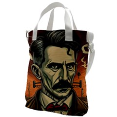 Ai Generated Nikola Tesla Tesla Nikolas Electricity Canvas Messenger Bag by danenraven