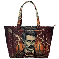 Ai Generated Nikola Tesla Tesla Nikolas Electricity Back Pocket Shoulder Bag  by danenraven