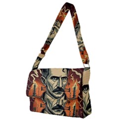 Ai Generated Nikola Tesla Tesla Nikolas Electricity Full Print Messenger Bag (l) by danenraven