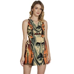 Ai Generated Nikola Tesla Tesla Nikolas Electricity Sleeveless High Waist Mini Dress by danenraven