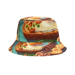 Ai Generated Breakfast Egg Beans Toast Plate Inside Out Bucket Hat by danenraven