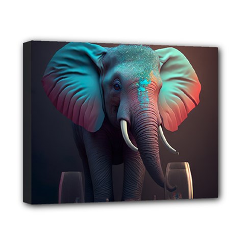 Ai Generated Elephant Tusks Trunk Wildlife Africa Canvas 10  x 8  (Stretched)