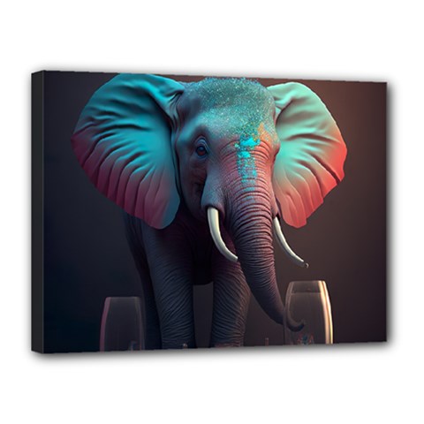 Ai Generated Elephant Tusks Trunk Wildlife Africa Canvas 16  x 12  (Stretched)