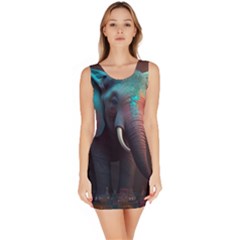 Ai Generated Elephant Tusks Trunk Wildlife Africa Bodycon Dress