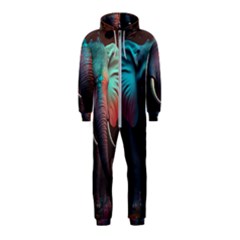 Ai Generated Elephant Tusks Trunk Wildlife Africa Hooded Jumpsuit (Kids)