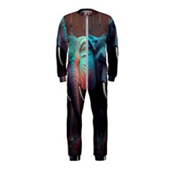 Ai Generated Elephant Tusks Trunk Wildlife Africa OnePiece Jumpsuit (Kids)