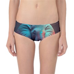 Ai Generated Elephant Tusks Trunk Wildlife Africa Classic Bikini Bottoms