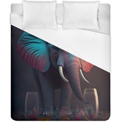 Ai Generated Elephant Tusks Trunk Wildlife Africa Duvet Cover (California King Size)