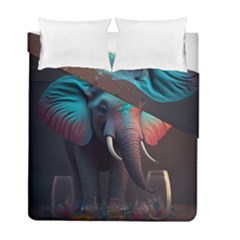 Ai Generated Elephant Tusks Trunk Wildlife Africa Duvet Cover Double Side (Full/ Double Size)