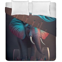 Ai Generated Elephant Tusks Trunk Wildlife Africa Duvet Cover Double Side (California King Size)