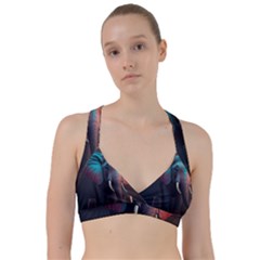 Ai Generated Elephant Tusks Trunk Wildlife Africa Sweetheart Sports Bra