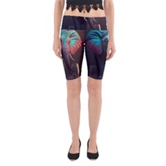 Ai Generated Elephant Tusks Trunk Wildlife Africa Yoga Cropped Leggings