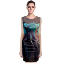 Ai Generated Elephant Tusks Trunk Wildlife Africa Classic Sleeveless Midi Dress