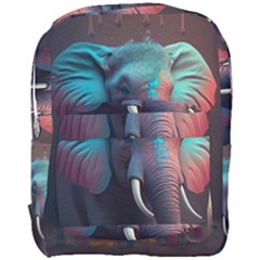 Ai Generated Elephant Tusks Trunk Wildlife Africa Full Print Backpack