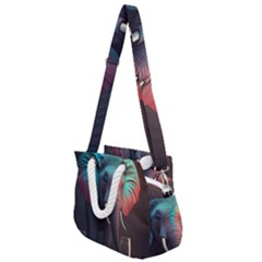 Ai Generated Elephant Tusks Trunk Wildlife Africa Rope Handles Shoulder Strap Bag