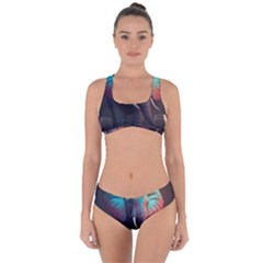 Ai Generated Elephant Tusks Trunk Wildlife Africa Criss Cross Bikini Set