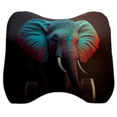 Ai Generated Elephant Tusks Trunk Wildlife Africa Velour Head Support Cushion