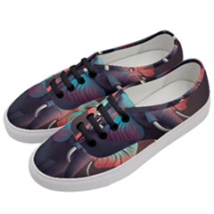 Ai Generated Elephant Tusks Trunk Wildlife Africa Women s Classic Low Top Sneakers by danenraven