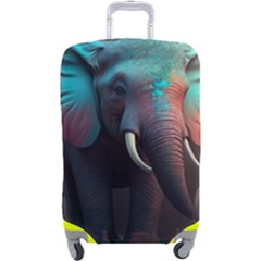 Ai Generated Elephant Tusks Trunk Wildlife Africa Luggage Cover (Large)