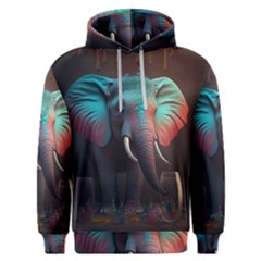 Ai Generated Elephant Tusks Trunk Wildlife Africa Men s Overhead Hoodie