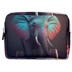 Ai Generated Elephant Tusks Trunk Wildlife Africa Make Up Pouch (Medium)