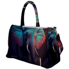 Ai Generated Elephant Tusks Trunk Wildlife Africa Duffel Travel Bag