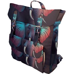 Ai Generated Elephant Tusks Trunk Wildlife Africa Buckle Up Backpack